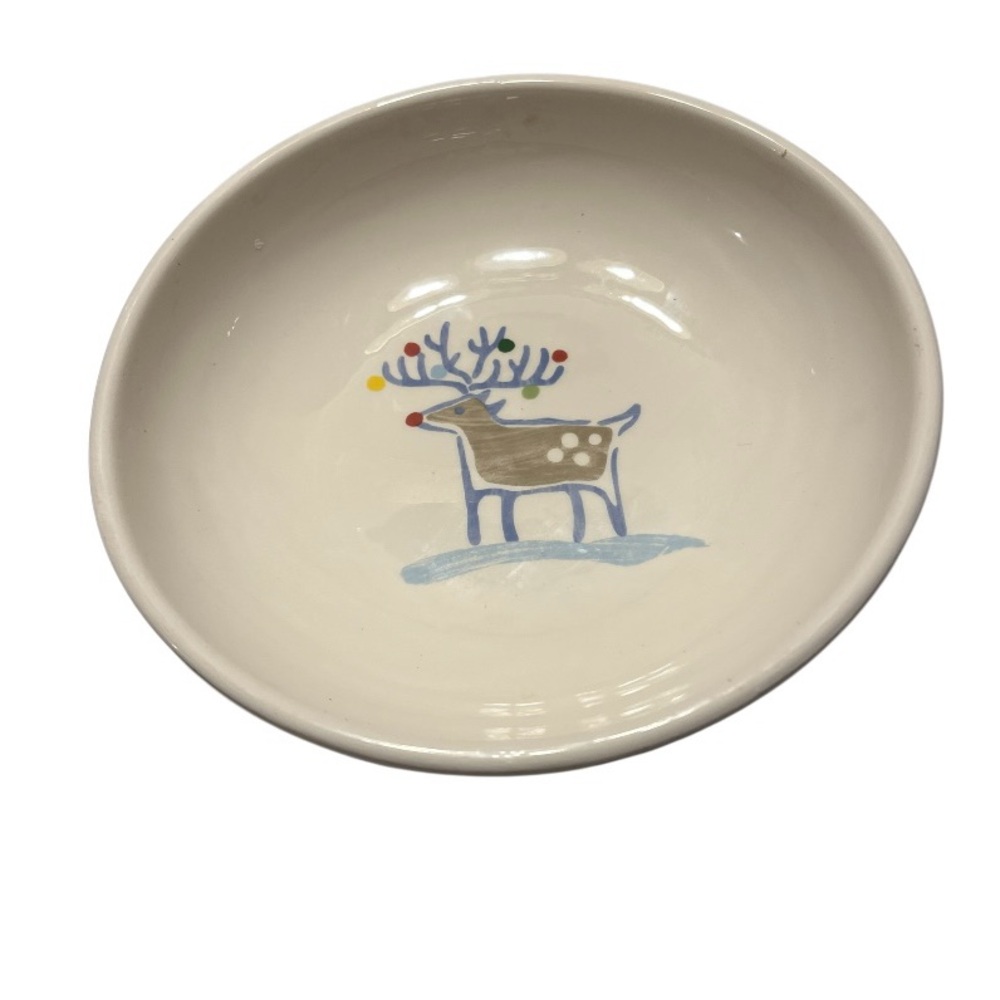 Reindeer Holiday Bowl by Home. Pre owned